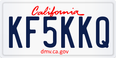 CA license plate KF5KKQ
