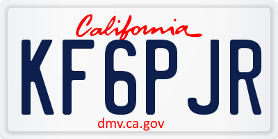 CA license plate KF6PJR