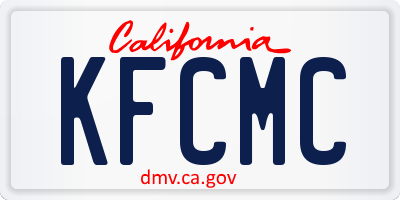 CA license plate KFCMC