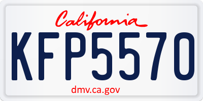 CA license plate KFP5570