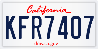 CA license plate KFR7407