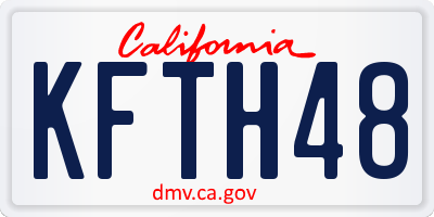 CA license plate KFTH48