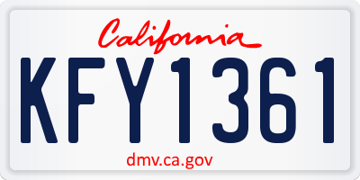 CA license plate KFY1361