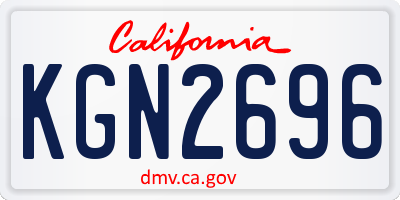 CA license plate KGN2696