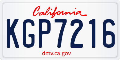 CA license plate KGP7216