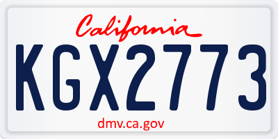 CA license plate KGX2773