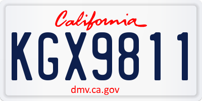 CA license plate KGX9811