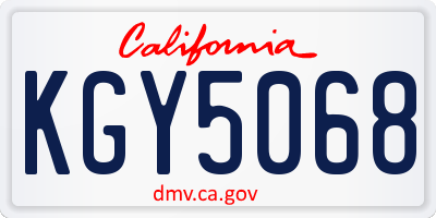 CA license plate KGY5068