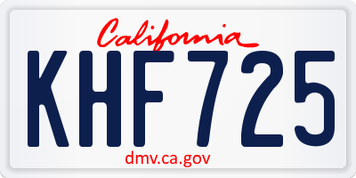 CA license plate KHF725