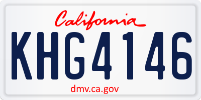 CA license plate KHG4146