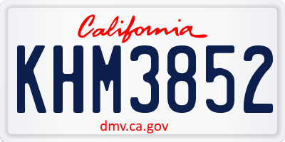 CA license plate KHM3852