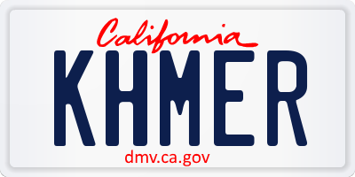 CA license plate KHMER