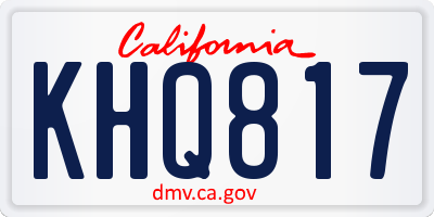 CA license plate KHQ817