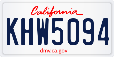 CA license plate KHW5094