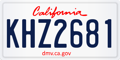 CA license plate KHZ2681