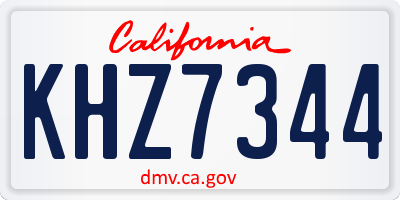 CA license plate KHZ7344