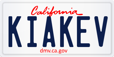 CA license plate KIAKEV