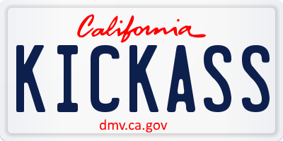 CA license plate KICKASS