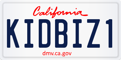 CA license plate KIDBIZ1