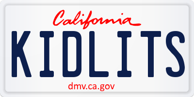 CA license plate KIDLITS