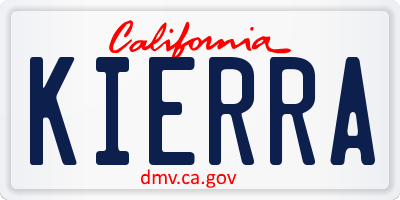 CA license plate KIERRA