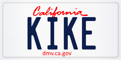 CA license plate KIKE