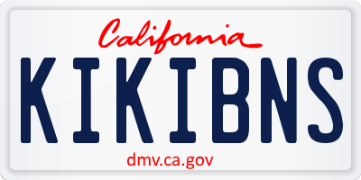 CA license plate KIKIBNS