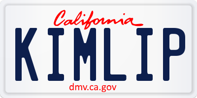 CA license plate KIMLIP