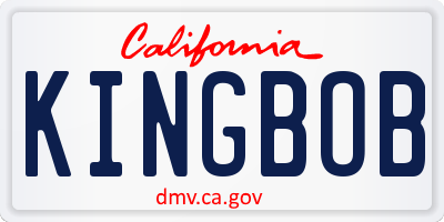 CA license plate KINGBOB