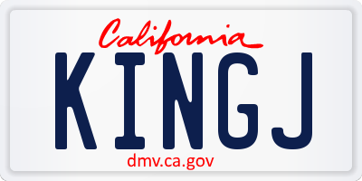 CA license plate KINGJ