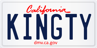 CA license plate KINGTY