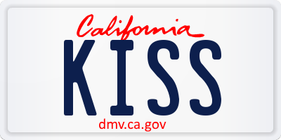 CA license plate KISS