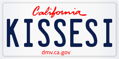 CA license plate KISSESI