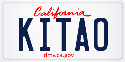 CA license plate KITAO