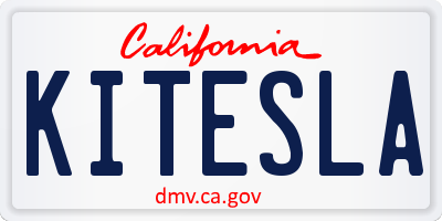 CA license plate KITESLA