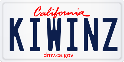 CA license plate KIWINZ