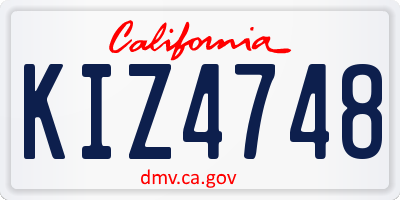 CA license plate KIZ4748