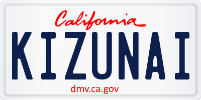 CA license plate KIZUNAI