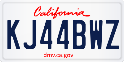 CA license plate KJ44BWZ