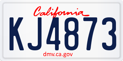 CA license plate KJ4873