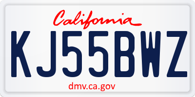 CA license plate KJ55BWZ