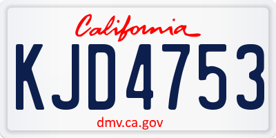 CA license plate KJD4753