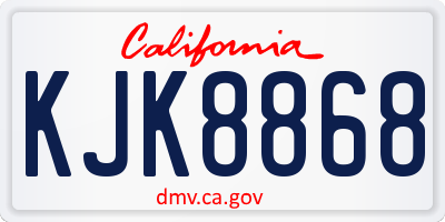 CA license plate KJK8868