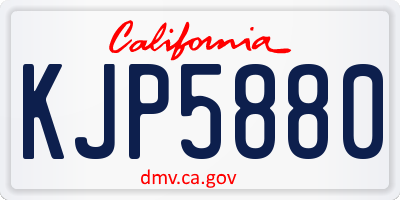 CA license plate KJP5880