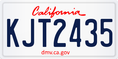 CA license plate KJT2435