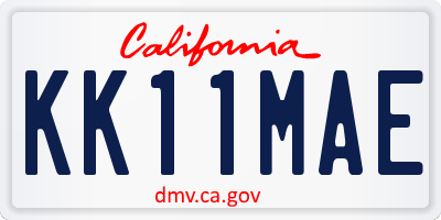 CA license plate KK11MAE