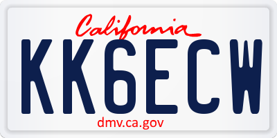 CA license plate KK6ECW