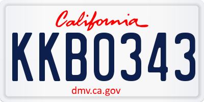 CA license plate KKB0343