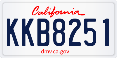 CA license plate KKB8251