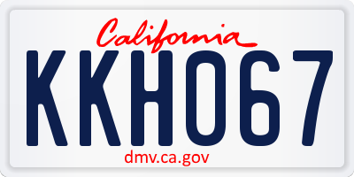 CA license plate KKH067